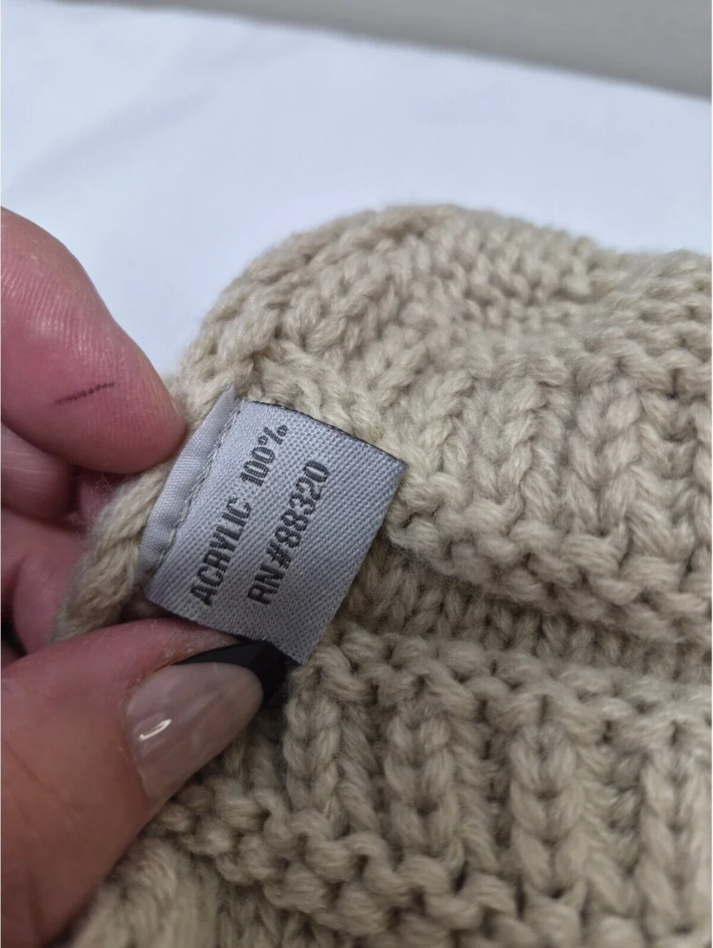CC Brand Beige Knit Beanie Hat 100% Acrylic Winter Cap B474